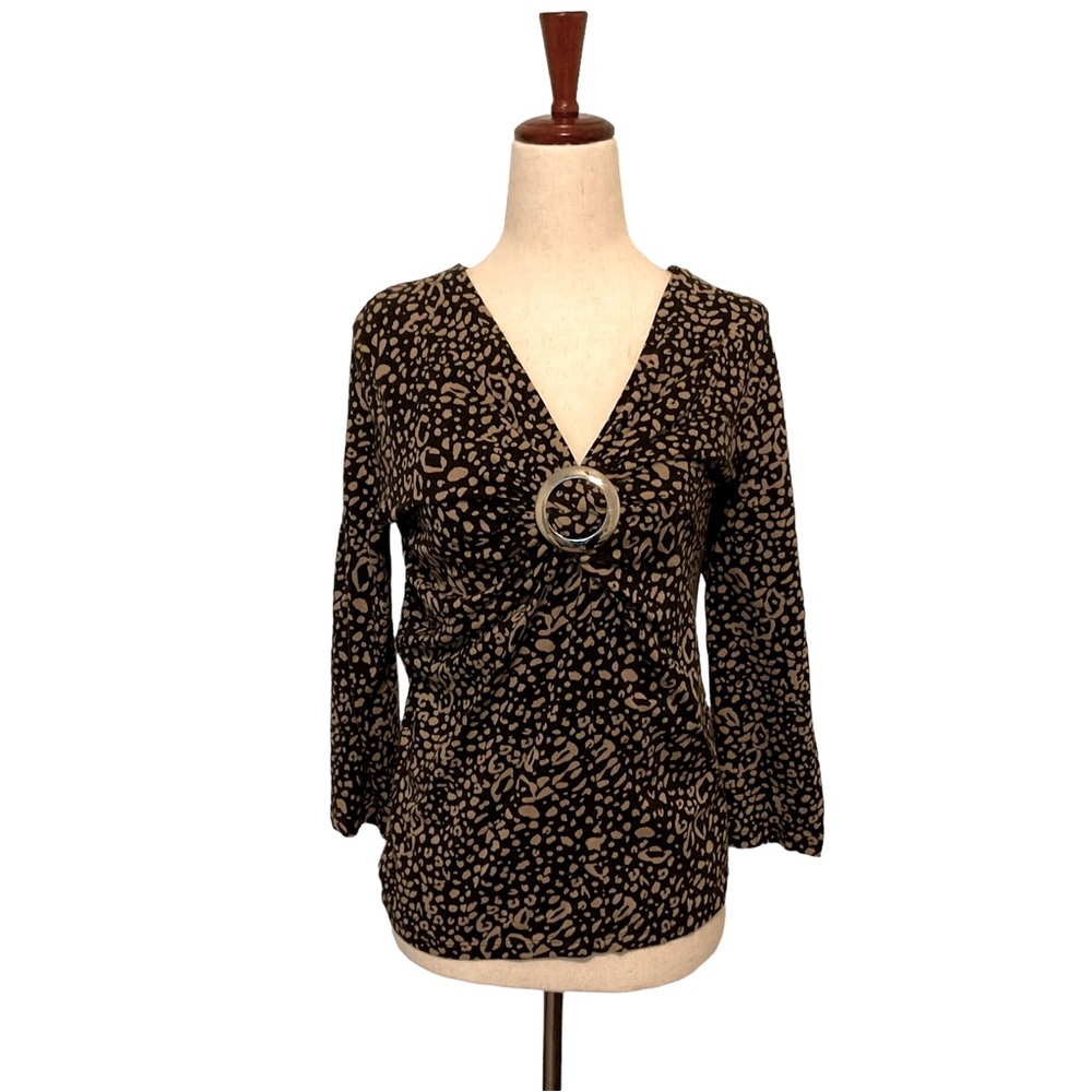 Josephine Chaus, small, animal print, blouse